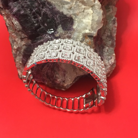 Luxury Solid Silver 925 Bracelet With CZ, 6.5” - Picture 3 of 5